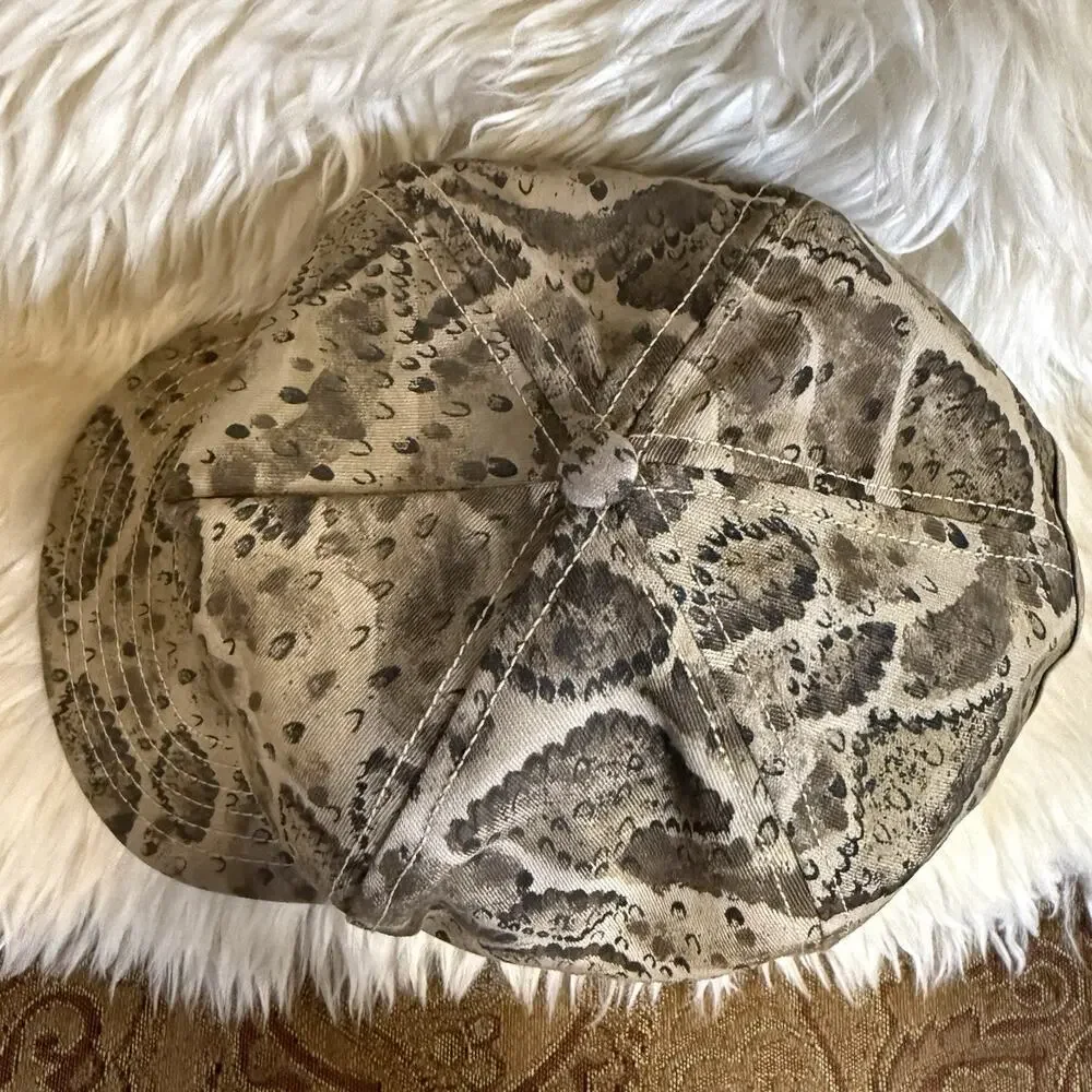 DNJ Construction Embroidered Logo Brown And Black Snakeskin Baseball Cap USA